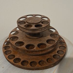 Essential Oil Storage Organizer Lazy Susan Handmade Quality Wood Light Weight